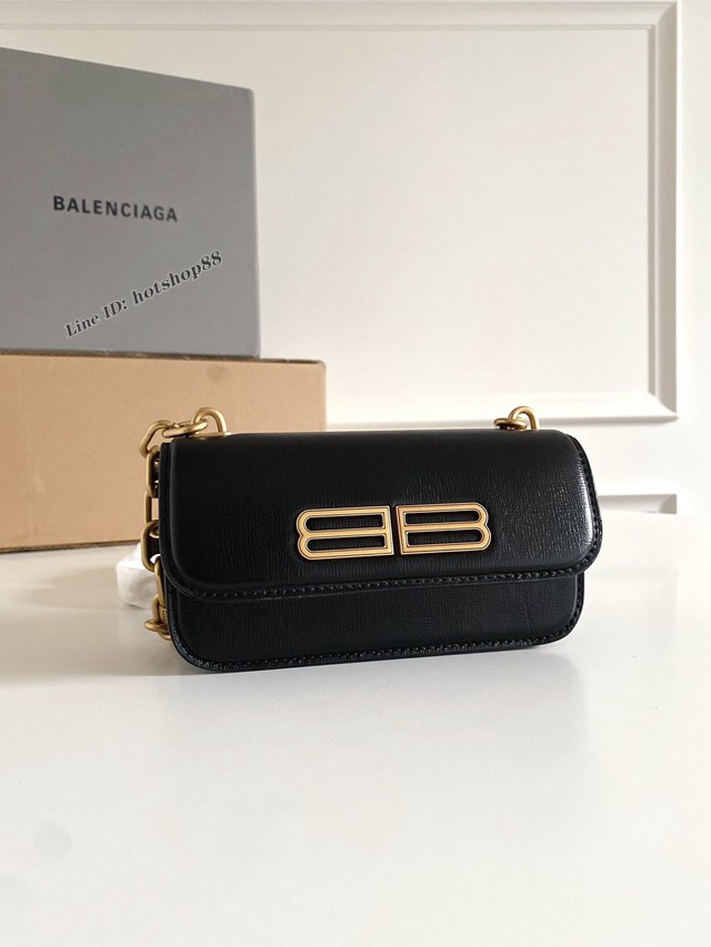 Balenciaga專櫃爆款男女通用牛皮十字紋肩背包 巴黎世家2022春季最新款小號鏈條Gossip bag斜挎包 fyj1138